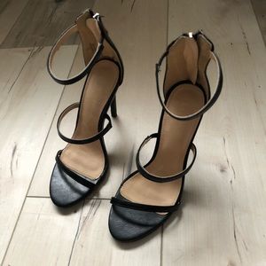 Black Strappy Heeled Sandals